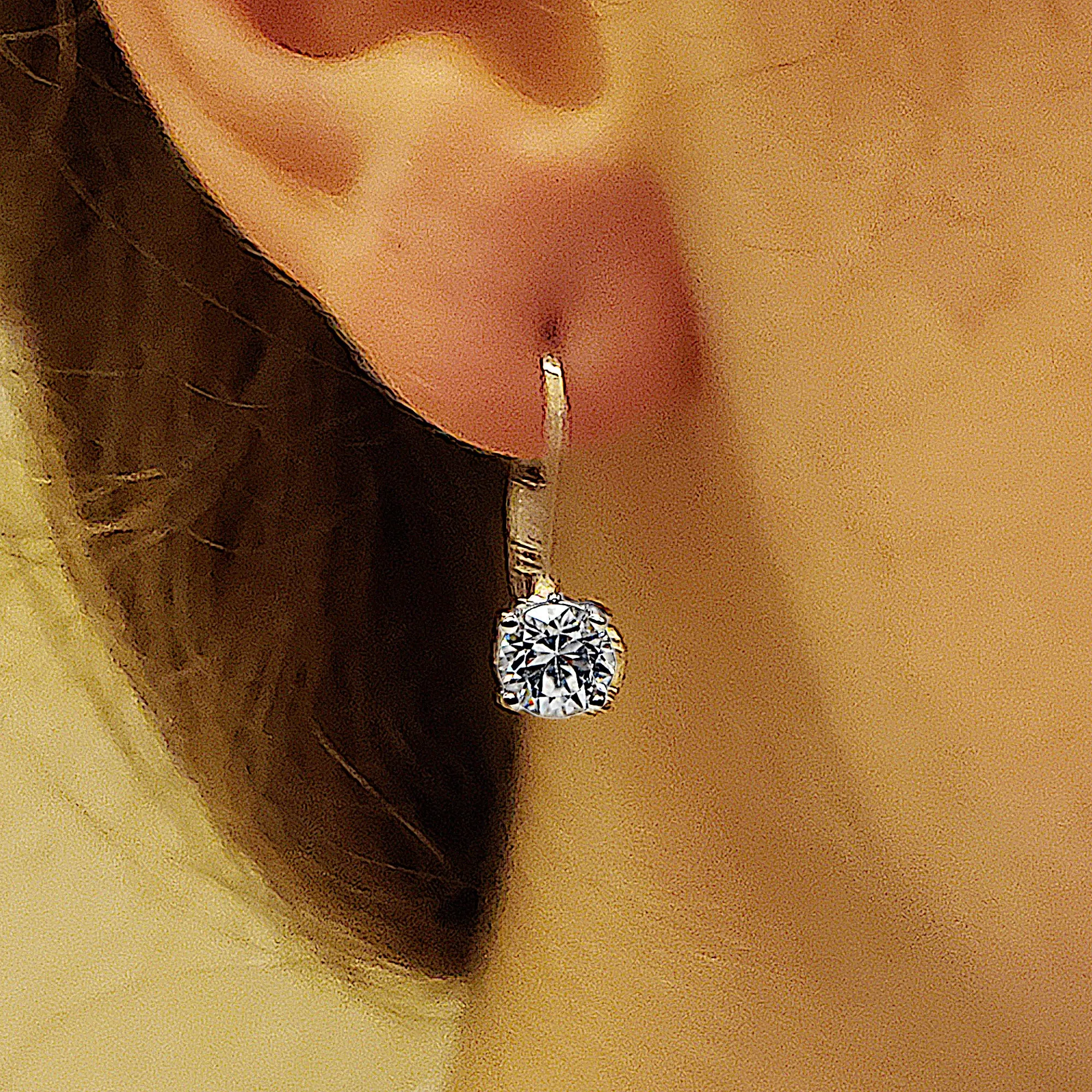 White Zircon Drop Earrings