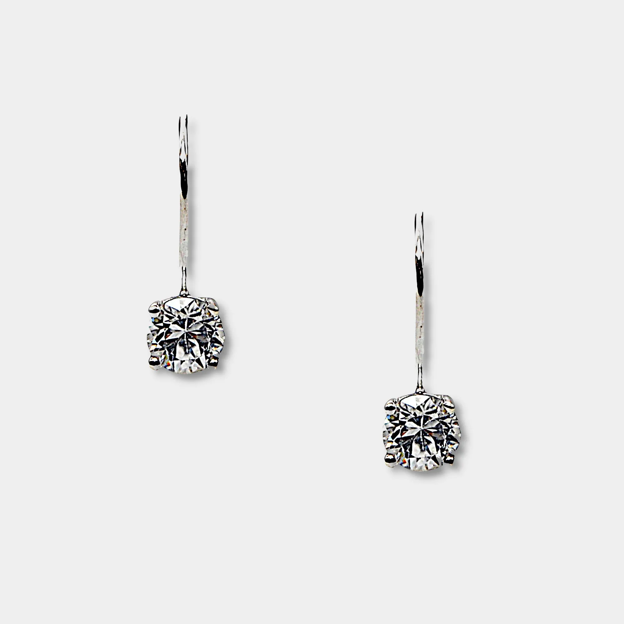 White Zircon Drop Earrings
