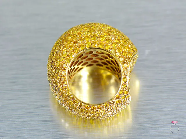 Yellow Vivid Diamond 12 Carat Eternity XL Dome Ring in 18k