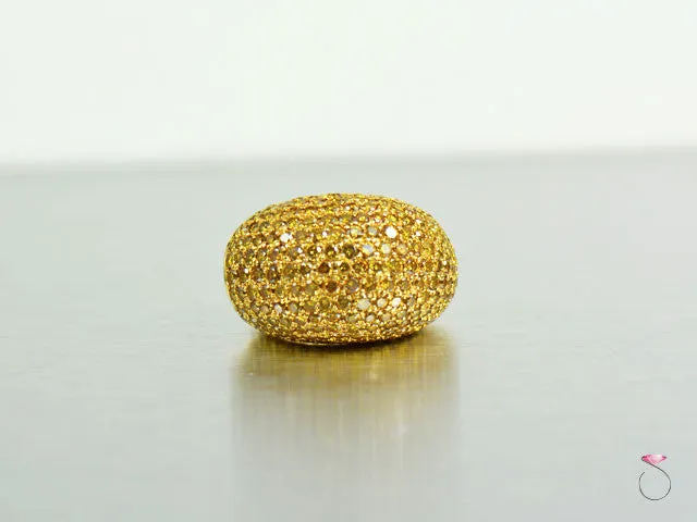 Yellow Vivid Diamond 12 Carat Eternity XL Dome Ring in 18k