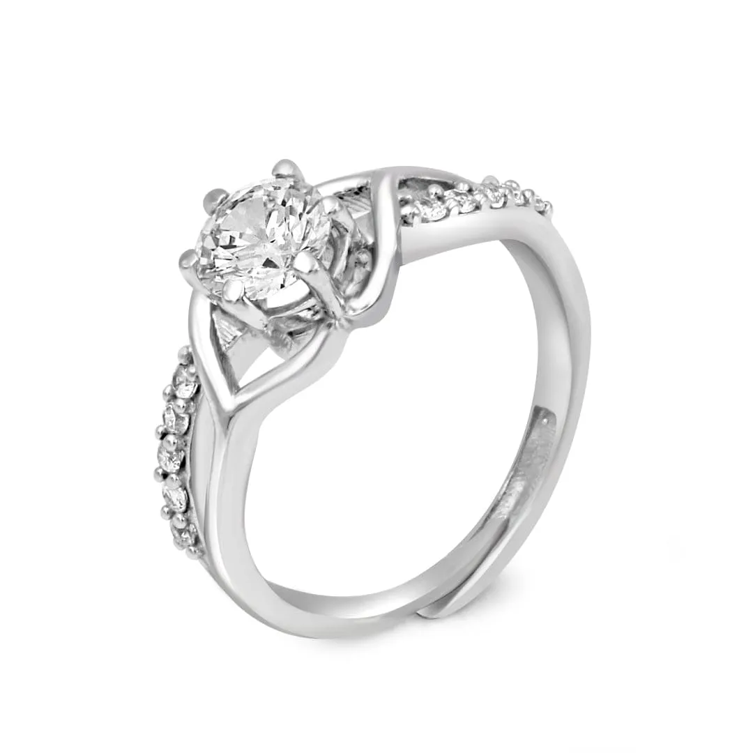 Zarkan Silver Solitaire Ring For Your Queen