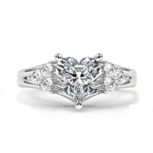 Zarkan White Diamond Pure Silver Love Ring